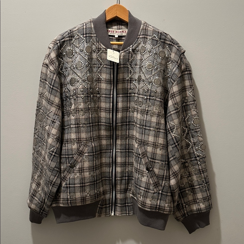 Free People Louie Embellished Bomber Jacket - Picture 4 of 12